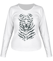 Женская футболка длинный рукав Тигр (tigris) фото