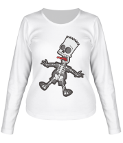 Женская футболка длинный рукав Скелет Барта