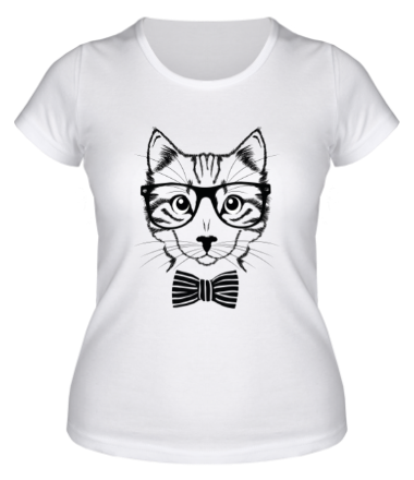 Женская футболка Кот в очках