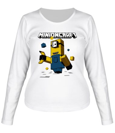 Женская футболка длинный рукав Minioncraft