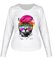 Женская футболка длинный рукав Солнечный Кот фото