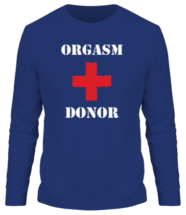 Мужская футболка длинный рукав Orgasm donor — донор оргазмов 