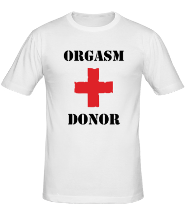 Мужская футболка Orgasm donor — донор оргазмов 