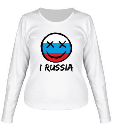 Женская футболка длинный рукав Русский смайл 