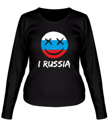 Женская футболка длинный рукав Русский смайл 