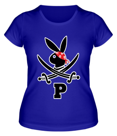 Женская футболка Заяц пират