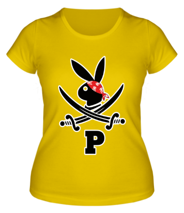 Женская футболка Заяц пират