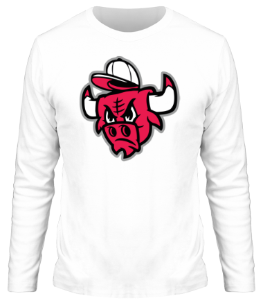 Мужская футболка длинный рукав Chicago Bulls (в кепке)