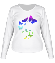 Женская футболка длинный рукав Лето. Бабочки. Любовь. фото