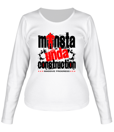 Женская футболка длинный рукав Monsta unda construction