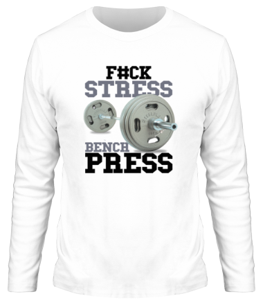 Мужская футболка длинный рукав Fuck stress