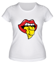 Женская футболка Губы и язык фото