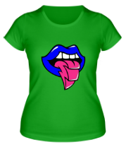Женская футболка Губы и язык фото
