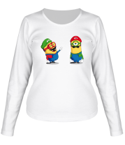Женская футболка длинный рукав Миньон Супер Марио фото
