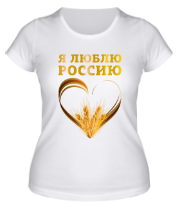 Женская футболка Я люблю Россию. Я русский  фото