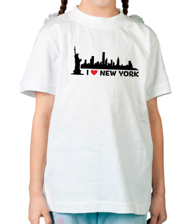 Детская футболка I love NY (панорама) 