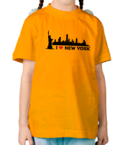 Детская футболка I love NY (панорама)  фото