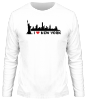 Мужская футболка длинный рукав I love NY (панорама) 