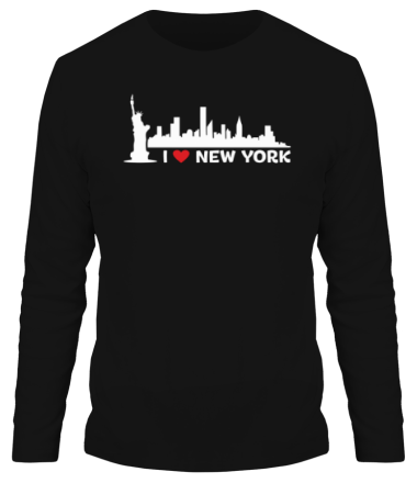 Мужская футболка длинный рукав I love NY (панорама) 