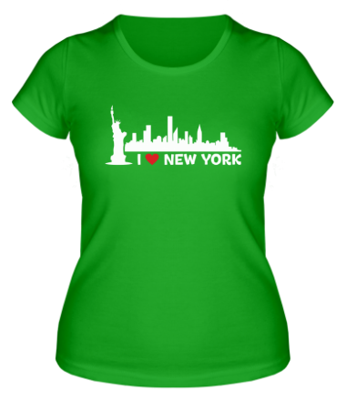 Женская футболка I love NY (панорама) 