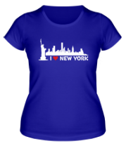 Женская футболка I love NY (панорама)  фото