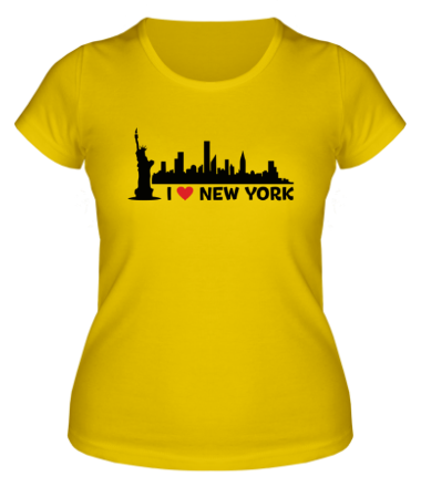 Женская футболка I love NY (панорама) 