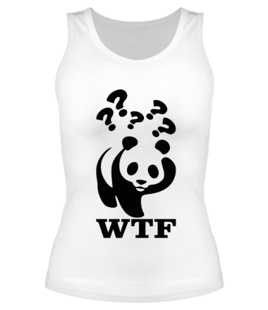 Женская майка борцовка WTF - белая панда