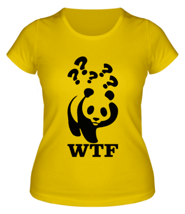 Женская футболка WTF - белая панда