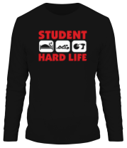 Мужская футболка длинный рукав Тяжелая жизнь студента фото