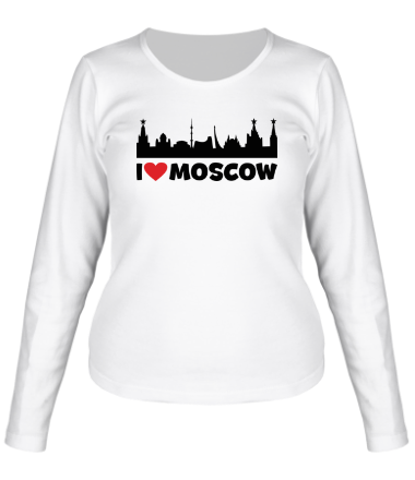 Женская футболка длинный рукав Я люблю тебя, Москва