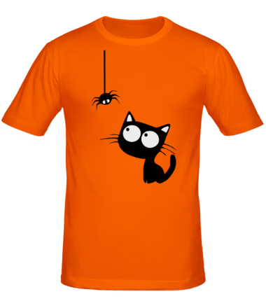 Мужская футболка Кот и паучок