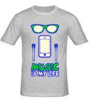 Мужская футболка Music is my life фото