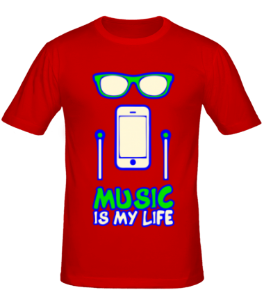Мужская футболка Music is my life