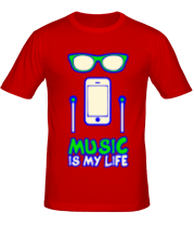 Мужская футболка Music is my life фото