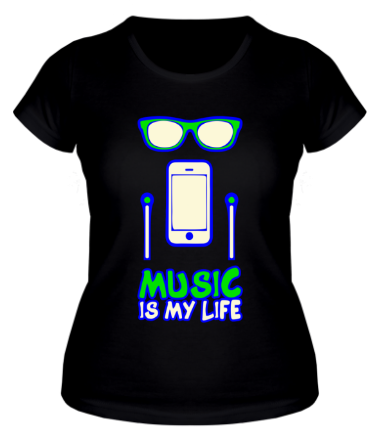 Женская футболка Music is my life