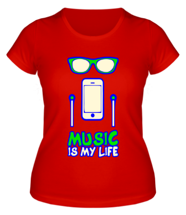 Женская футболка Music is my life