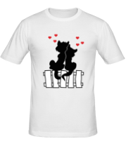 Мужская футболка Влюбленные котики  фото
