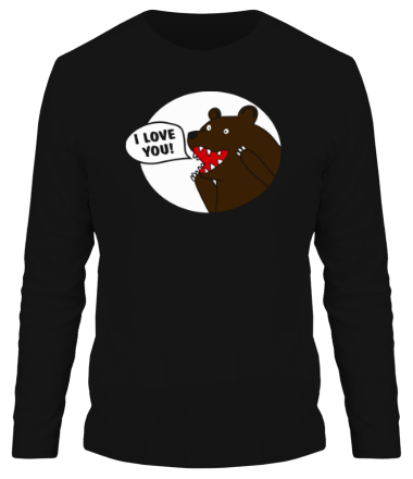 Мужская футболка длинный рукав Медведь 