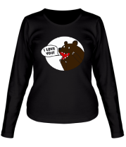 Женская футболка длинный рукав Медведь 