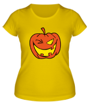 Женская футболка Подмигивающая тыква  фото