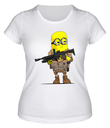Женская футболка Миньон Солдат
