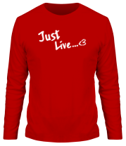 Мужская футболка длинный рукав Просто жить (Just live)  фото