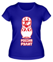 Женская футболка Россия рулит (матрёшка)  фото