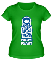 Женская футболка Россия рулит  фото