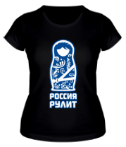 Женская футболка Россия рулит  фото