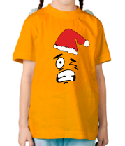 Детская футболка Смайл в шапке Деда Мороза фото