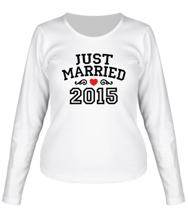 Женская футболка длинный рукав Just married 2015