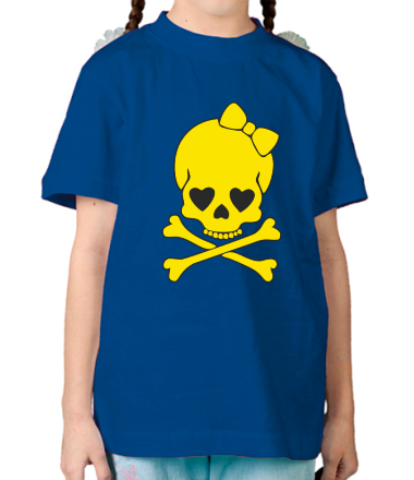 Детская футболка Череп с бантиком 