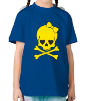 Детская футболка Череп с бантиком  фото