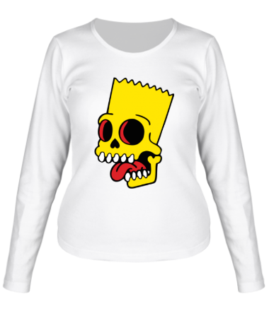 Женская футболка длинный рукав Барт Симпсон. Зомби 